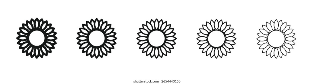 Blumen-Symbol flache Illustration Set Logo