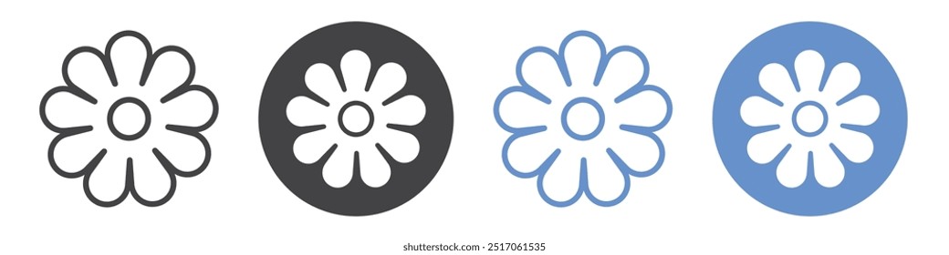 Blumen-Symbol flache Linie Symbol gesetzt.