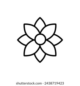 Icono de flor de línea plana ilustración vectorial sobre fondo blanco..eps