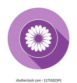 flower icon in Flat long shadow style. One of Flower collection icon can be used for UI, UX