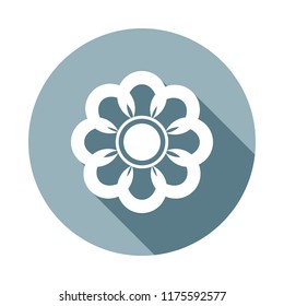 flower icon in Flat long shadow style. One of web collection icon can be used for UI, UX
