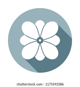 flower icon in Flat long shadow style. One of web collection icon can be used for UI, UX