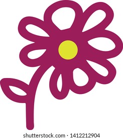 Flower icon flat style isolated on white 