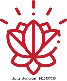 Flower icon with flat style isolated on white background
