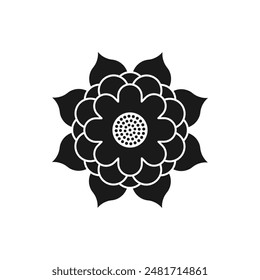 Flower icon flat style isolated on white background. Vector illustration