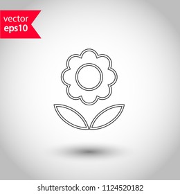 Flower icon. Floral icon. Yellow background. EPS 10 vector sign.