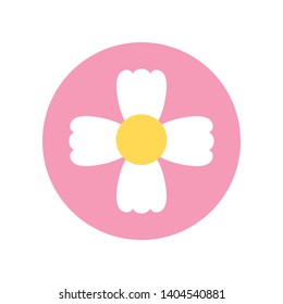 Flower Icon in Geometric Shape