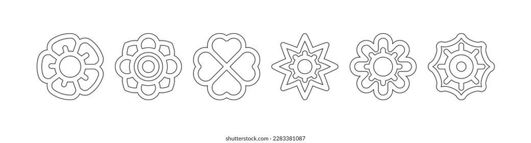 Flower icon geometry shape vector art isolated on white background free download