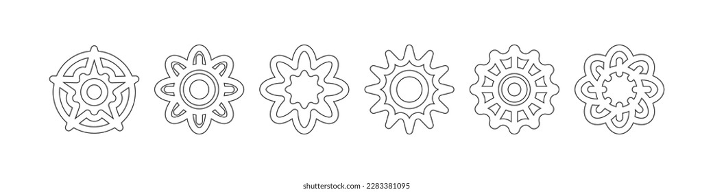 Flower icon geometry shape vector art isolated on white background free download