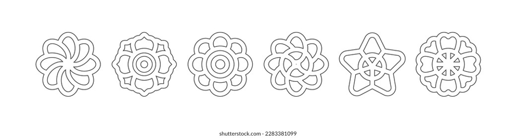 Flower icon geometry shape vector art isolated on white background free download