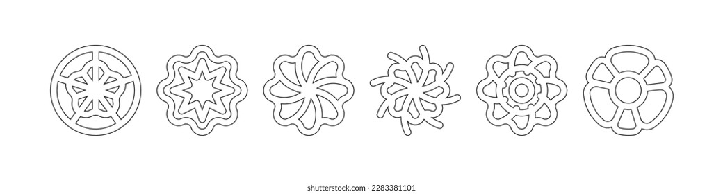 Flower icon geometry shape vector art isolated on white background free download