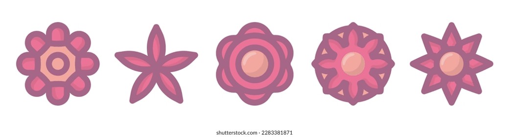 flower icon geometry shape vector art isolated on white background