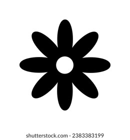 Flower Icon. Glyph Style Flower Fill Icon Vector Illustration