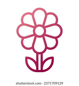 Flower icon gradient white red colour easter illustration vector element and symbol perfect.