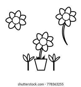 Flower Icon with the grass icon.Using for the advertisement,post card,banner or anything that you want.