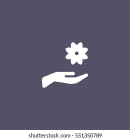 flower icon with hand