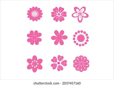 flower icon hand drawn design vector 