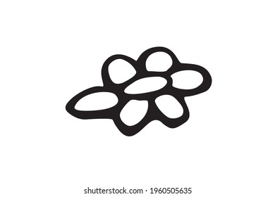 Flower icon. Hand drawn simple black outline vector illustration clip art in doodle style, isolated on white background