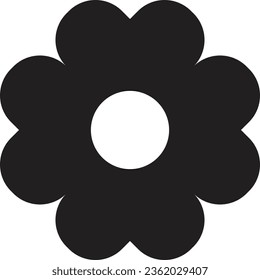 icono de flor con forma de corazón aislado en fondo blanco. Vector