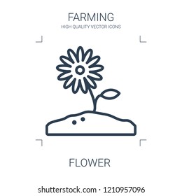 flower icon. high quality line flower icon on white background. from farming collection flat trendy vector flower symbol. use for web and mobile