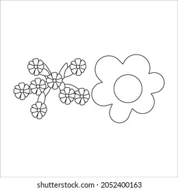 flower icon illustation bundling line