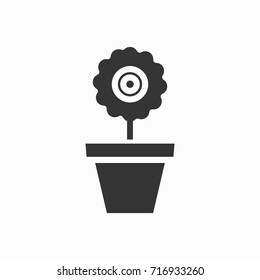 Flower icon, illustration isolated vector sign symbol