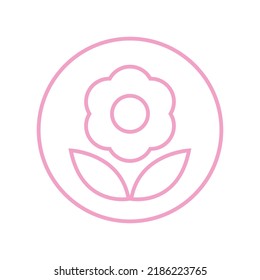 flower icon image, vector illustration, blue pink colors.