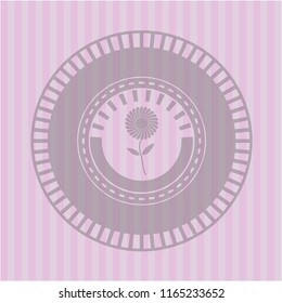 flower icon inside badge with pink background