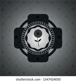 flower icon inside black badge
