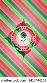 flower icon inside christmas badge background.