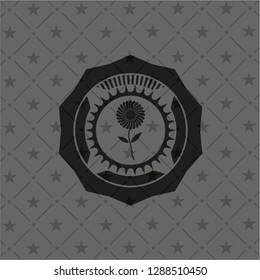flower icon inside dark badge