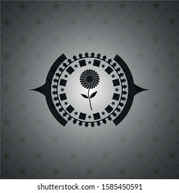 flower icon inside dark badge