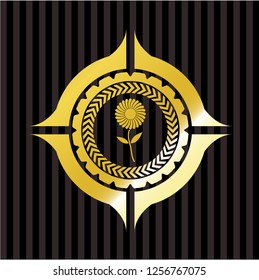 flower icon inside gold badge