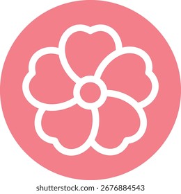 Icono de la flor dentro de un círculo rosa