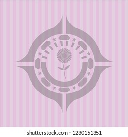 flower icon inside pink icon or emblem