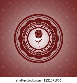 flower icon inside red icon or emblem