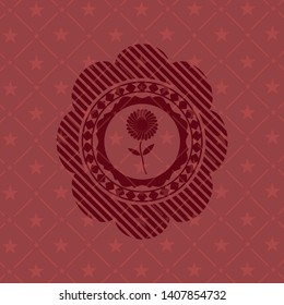 flower icon inside red icon or emblem