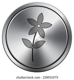 Flower  icon. Internet button on white background. EPS10 Vector. 