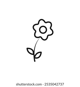 Icono de la flor Vector plano aislado en contorno