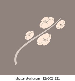 Flower icon  isolated on dark background. Vector illustration