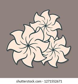 Flower icon  isolated on dark background. Vector illustration