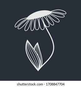 Flower icon isolated on dark background. Vector illustration 