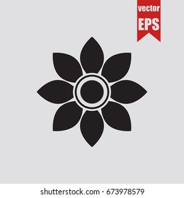 Flower icon isolated on grey background.Vector illustration.