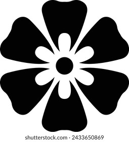 Flower icon isolated on transparent background. simple icon. Flowers in modern simple. Cute round flower plant nature, Black color shape icon, hand drawn wreaths. Cute doodle floral wreath frame.