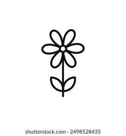 Blumensymbol einzeln auf weißem Hintergrund