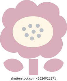 Blumensymbol einzeln auf weißem Hintergrund -2- Rosa