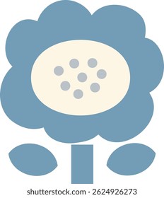Flower icon isolated on white background -2- blue