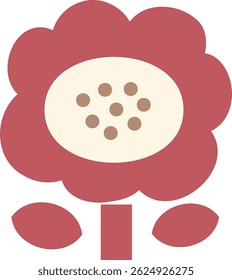 Flower icon isolated on white background -2- red