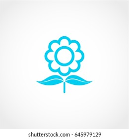 flower Icon Isolated on White Background