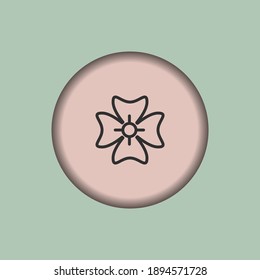 Blumensymbol, einzelne Blumensymbol, Vektorgrafik